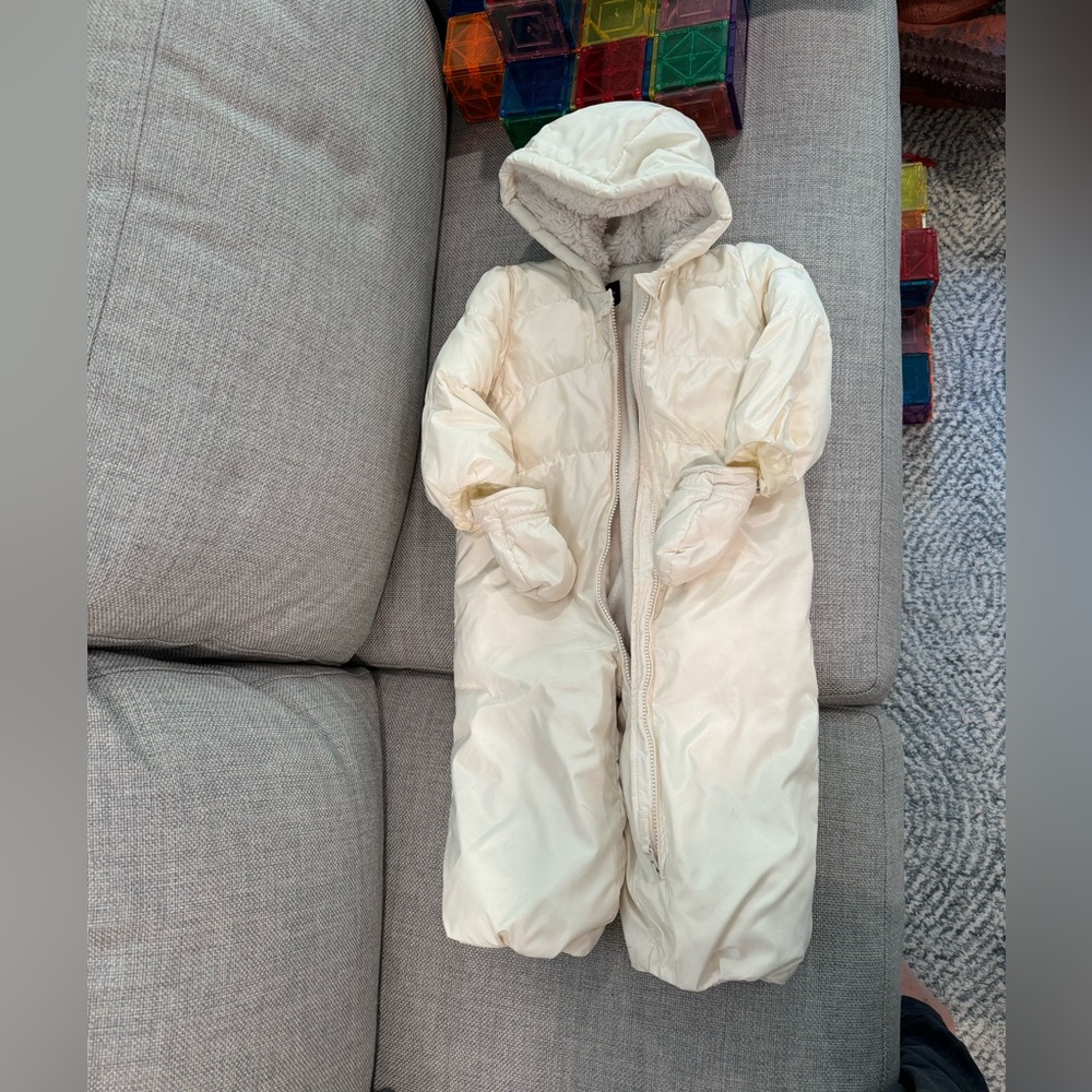 Baby Gap white snowsuit